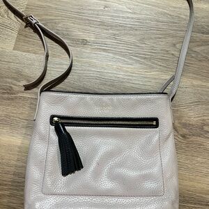 Kate Spade Light Tan Crossbody Bag with Black Tassel